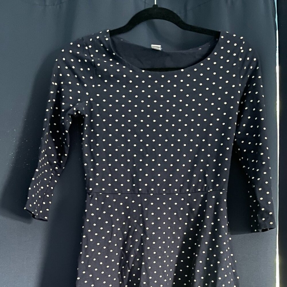 Old Navy XS fit-flare navy blue dress